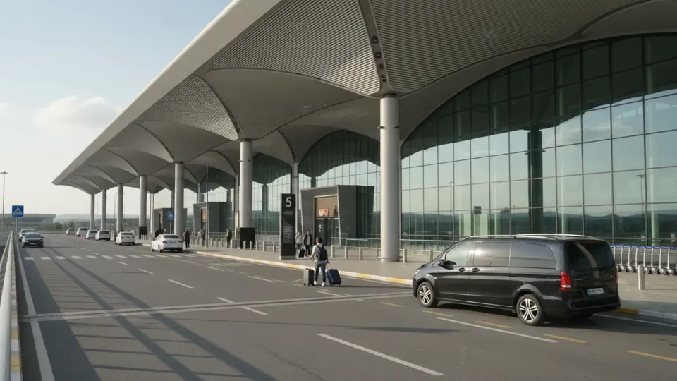 Vehicle waiting for a transfer at Istanbul Airport terminal