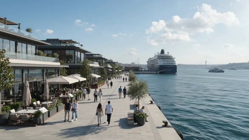 Galataport Istanbul waterfront promenade beside the Bosphorus