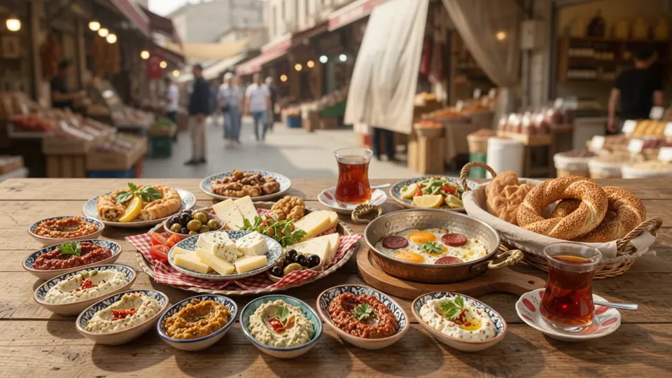 Colourful local dishes being prepared during an Istanbul food experience